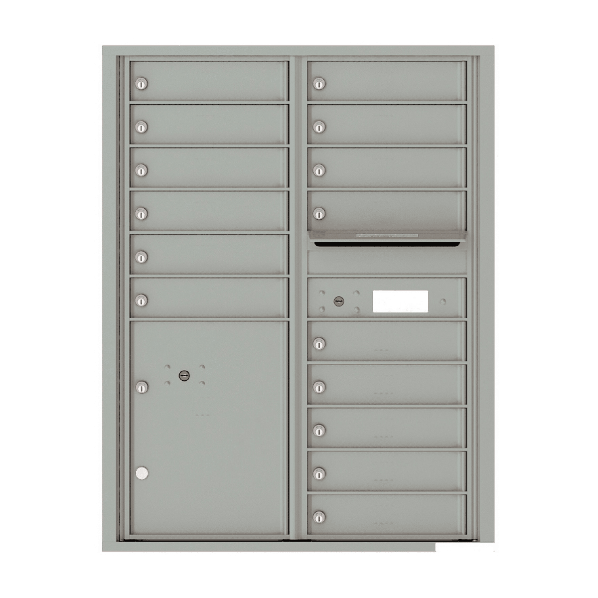 Florence Recessed 4C Horizontal Mailbox – 15 Tenant Doors, 1 Parcel Locker – Front Loading – 11 Doors High – 206550 – Private Delivery Product Image