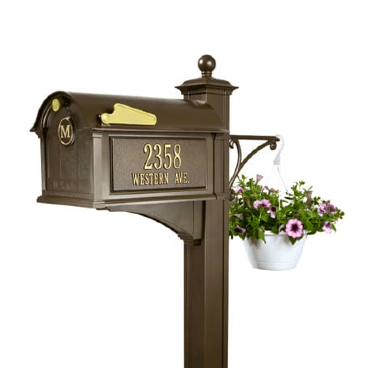 Whitehall Balmoral Monogrammed Mailbox Deluxe Package with Plant Hook Included Product Image
