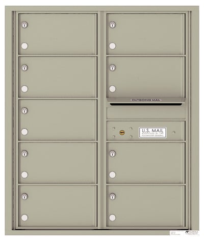 Florence Recessed 4C Horizontal Mailbox – 9 Tenant Doors – Front Loading – 10 Doors High – 206550 – Private Delivery Product Image
