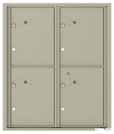 Florence Recessed 4C Horizontal Mailbox – 4 Parcel Lockers – Front Loading – ADA Compliant Max Height – 206550 – Private Delivery Product Image