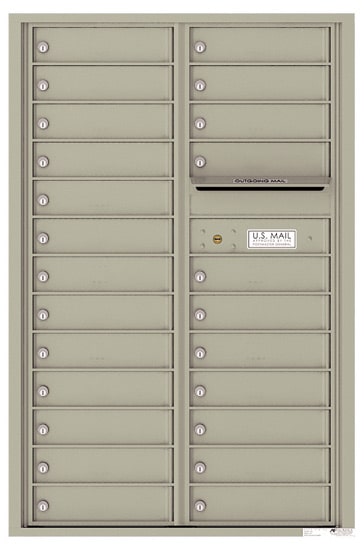 Florence Recessed 4C Horizontal Mailbox – 24 Tenant Doors, 1 Parcel Locker – Front Loading – 13 Doors High – 206550 – Private Delivery Product Image