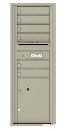 Florence Recessed 4C Horizontal Mailbox – 6 Tenant Doors, 1 Parcel Locker – Front Loading – 13 Doors High – 206550 – Private Delivery Product Image