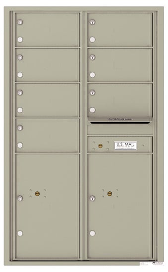 Florence Recessed 4C Horizontal Mailbox – 7 Tenant Doors, 2 Parcel Lockers – Front Loading – 14 Doors High – 206550 – Private Delivery Product Image