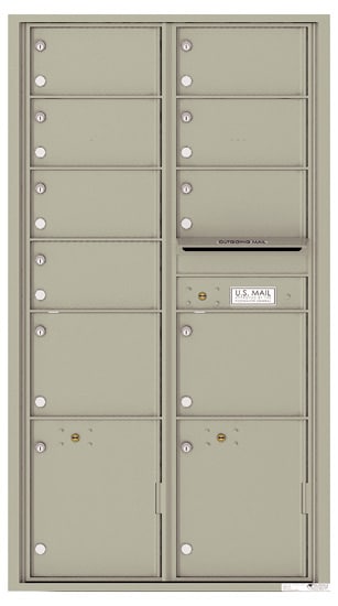 Florence Recessed 4C Horizontal Mailbox – 9 Tenant Doors, 2 Parcel Locker – Front Loading – Max Height – 206550 – Private Delivery Product Image